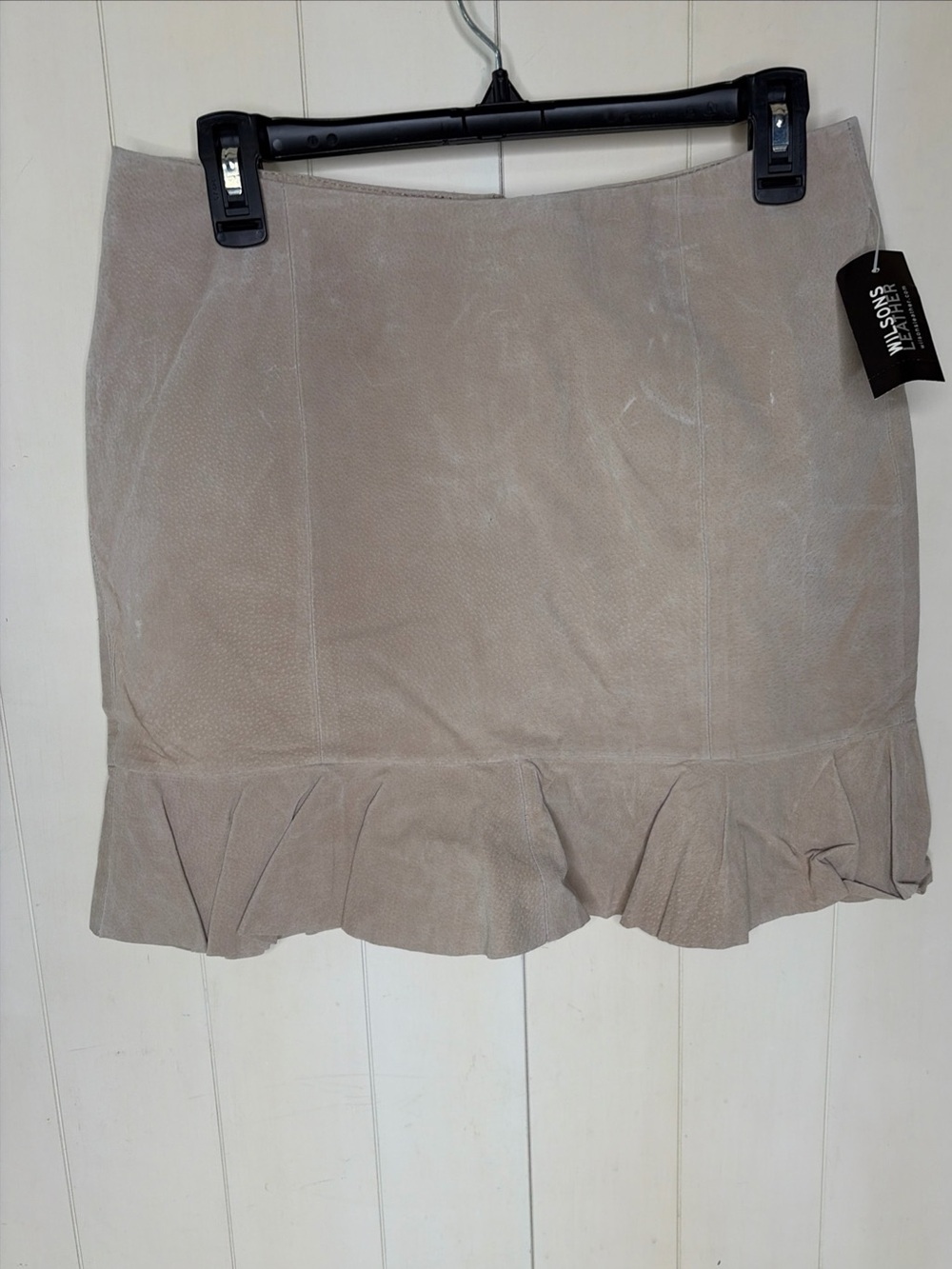 Wilson Leather Skirt Suede Beige Tan - Size 8 - Vintage New *READ*
